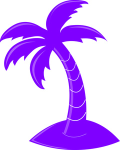 Palm Tree Clipart Image - Tropical Palm Tree and a Purple Color Theme