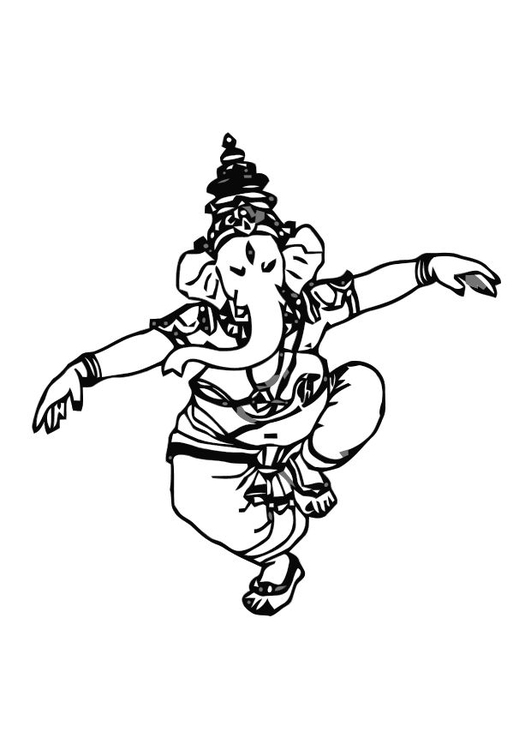 Coloring page Ganesh - img 10999.