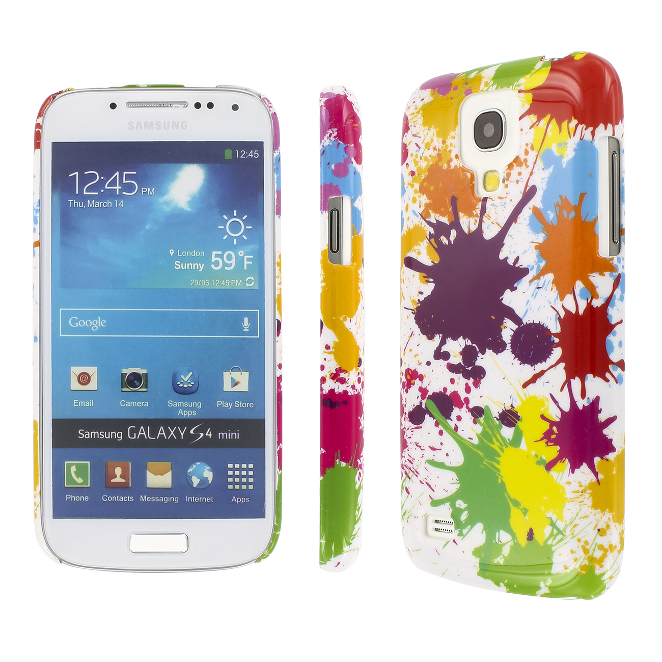 Samsung Galaxy S4 Mini Hard Case, White Paint Splatter | EmpireCase.