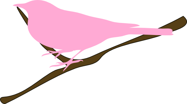 Pink Bird On Twig clip art - vector clip art online, royalty free ...