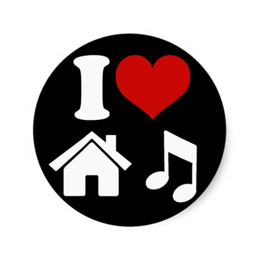 I Love House Music Stickers, I Love House Music Sticker Designs