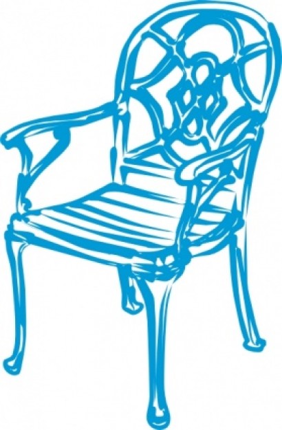 Slim Blue Chair clip art | Download free Vector