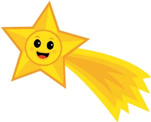 Smiley shooting star clipart