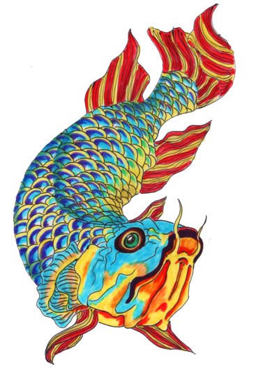 blue koi fish tattoo designs
