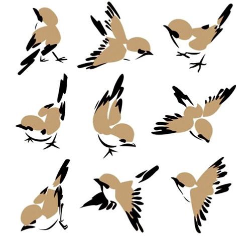 flying birds in the sky clipart