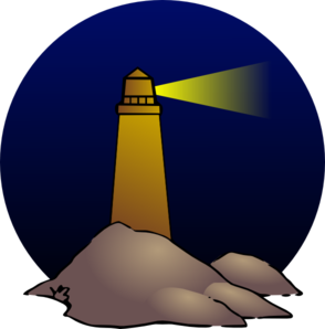 Lighthouse at night clipart