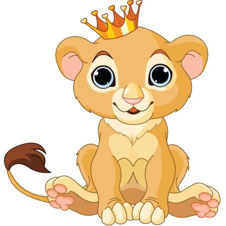 Baby girl lion clipart