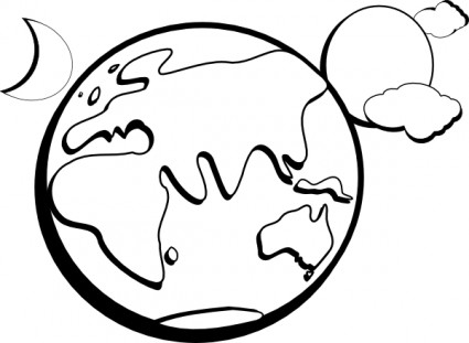 Earth Moon Sun Outline clip art Vector clip art - Free vector for ...