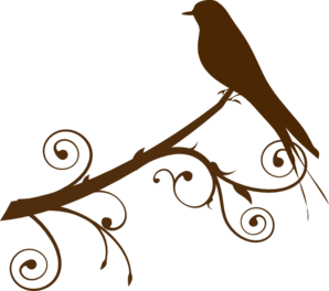 Birds on a branch clip art