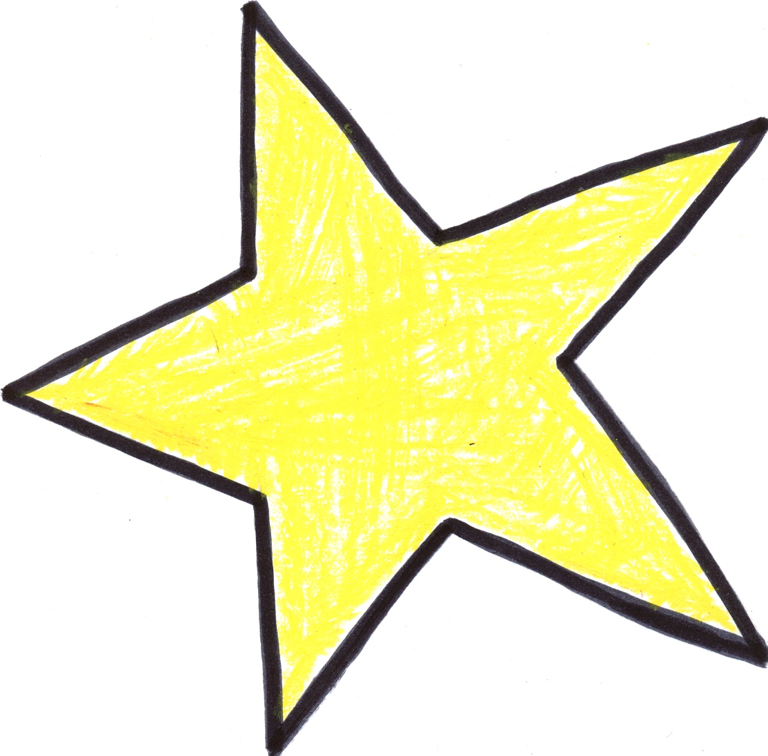 Handdrawn star clipart black and white