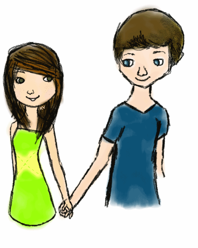 Animated Boy And Girl Holding Hands
