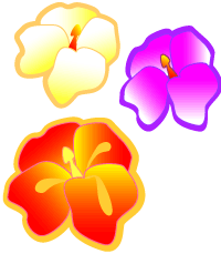 Hawaiian Hibiscus Orchids Luau Flowers Clip Art