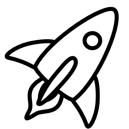 Rocket Black And White Clipart