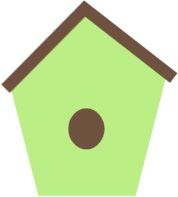 Cute bird house clipart