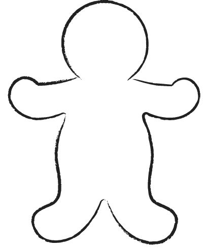 Free clipart gingerbread man outline