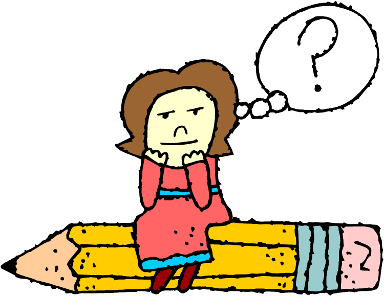 Confused college student clipart