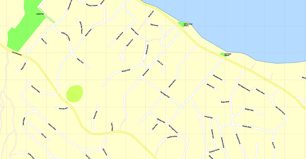 Hobart Printable Map, Tasmania, Australia, exact vector street map ...