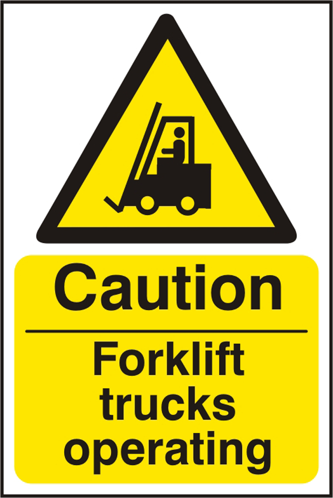 BSS11132 - CAUTION FORKLIFT TRUCKS OPERATING SIGN @ BEESWIFT ...