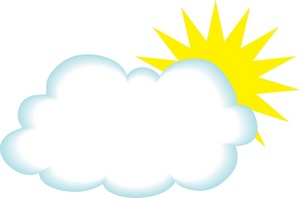 Sun with cloud clipart