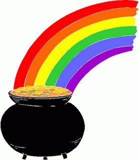 Rainbow with a pot of gold clipart