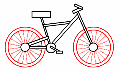 Drawing a cartoon bicycle