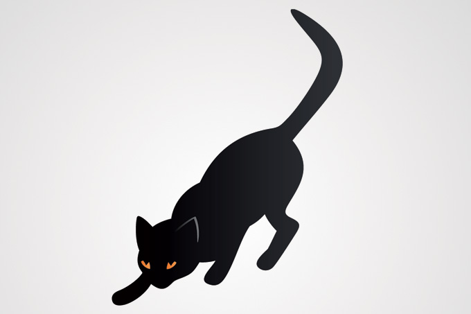 Black Cat Vector Illustration (Free), free vector - 365PSD.com