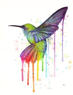 Watercolor Hummingbird