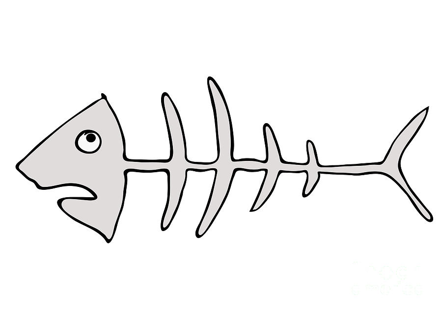 skeleton fish clipart