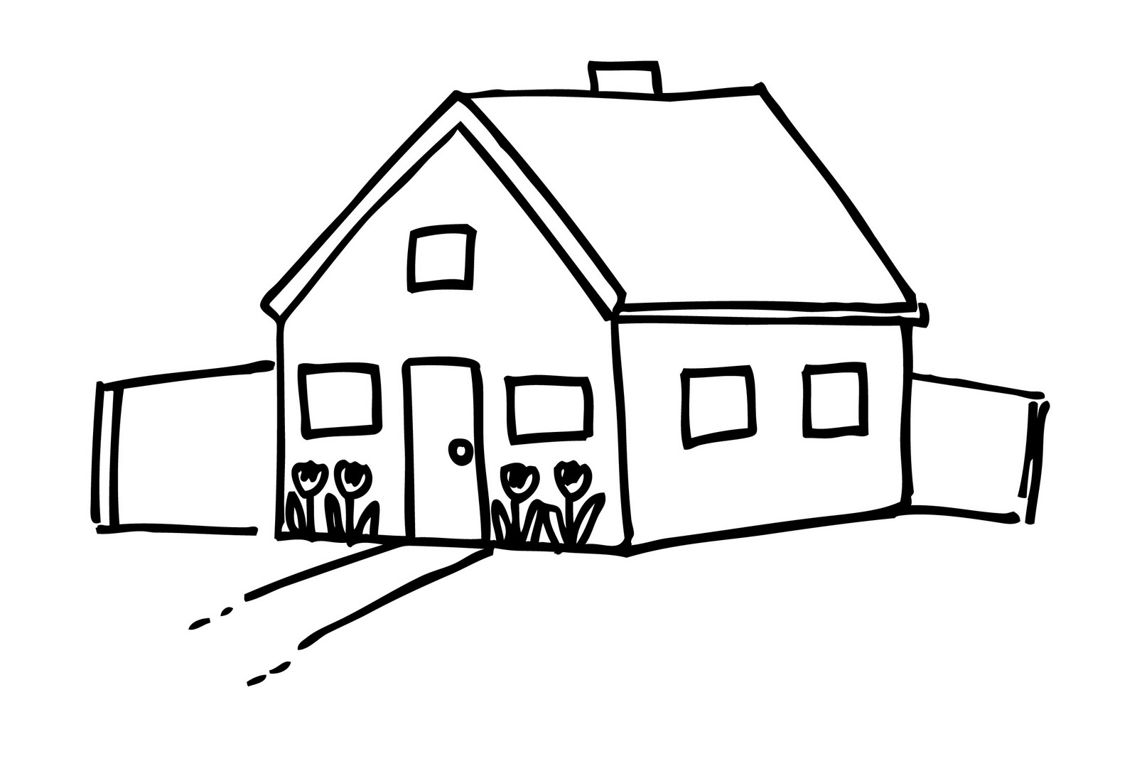 House black and white clipart