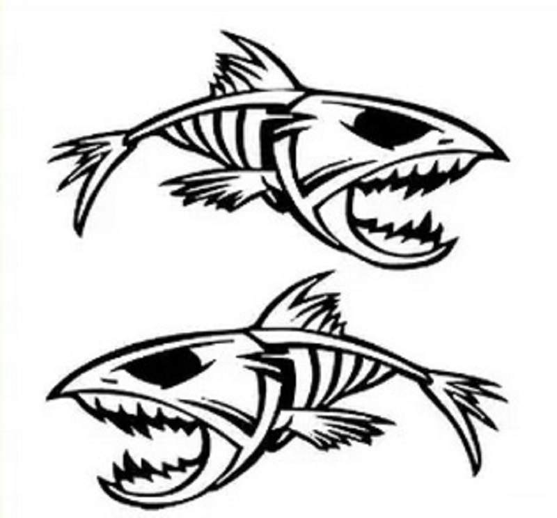Compare Prices on Skeleton Fish Sticker- Online Shopping/Buy Low ...