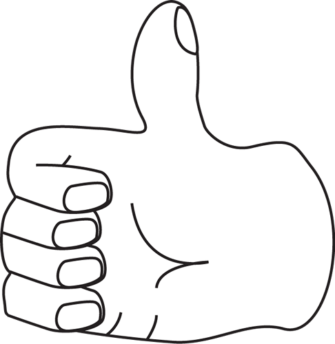 Black And White Thumbs Up Clipart