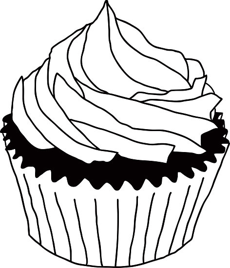 Cupcake Line Drawing