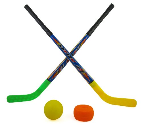 Sports Hockey Set for Kids w/ 2 Hockey Sticks, Puck & Ball – Pro ...