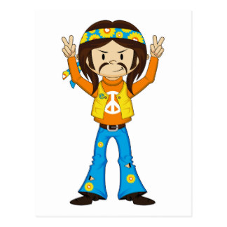 Hippie Cartoon Postcards | Zazzle