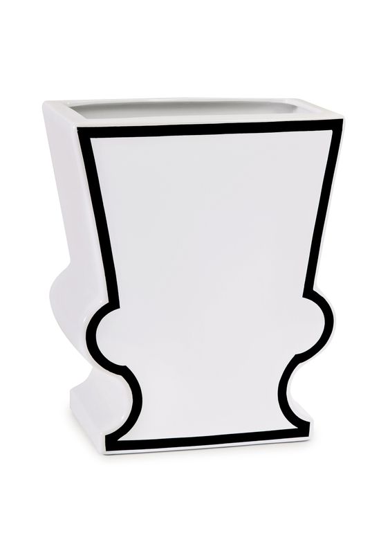 White Vase with Black Outline - Delamere Design | Vases ...