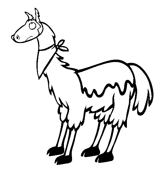 Llama coloring page - Animals Town - Free Llama color sheet