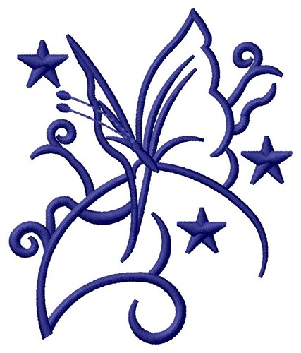 Outlines Embroidery Design: Swirly Butterfly Outline from Grand ...