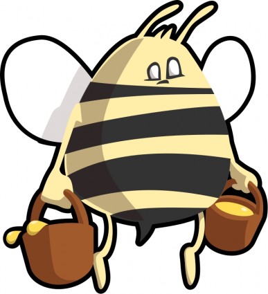 Bee honey honeycomb vector Vector Animal - Free vector for free ...