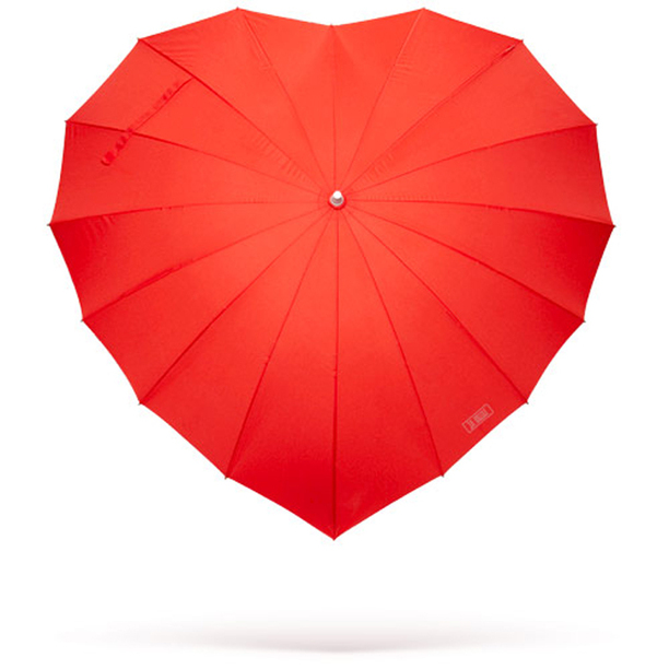 Really stylish Red Heart Umbrella - Hot Penguin