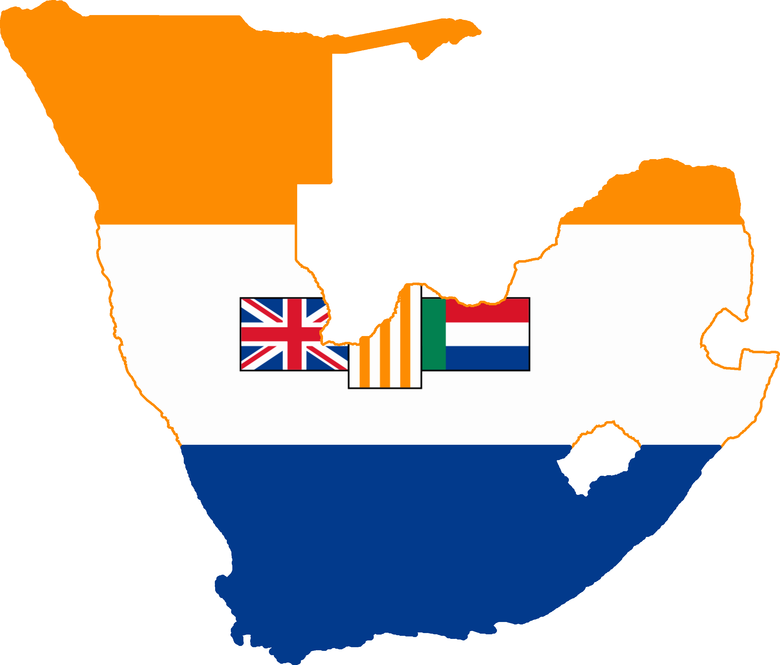 South Africa Flag Map 1915 - 1990 (South West Africa).png - ClipArt