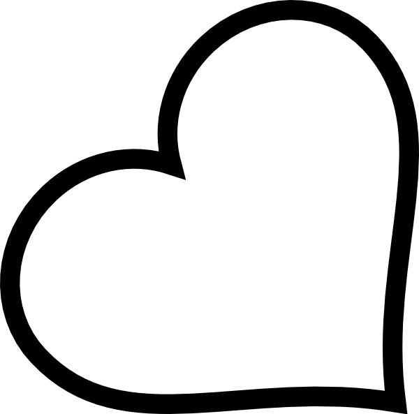 Heart Outline In Black clip art - vector clip art online, royalty ...