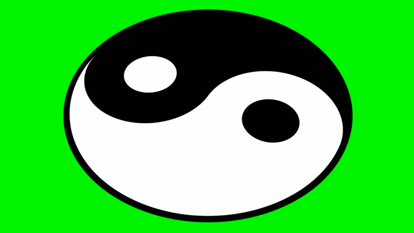 Rotating Yin Yang Symbol On Green Screen Stock Footage Video ...