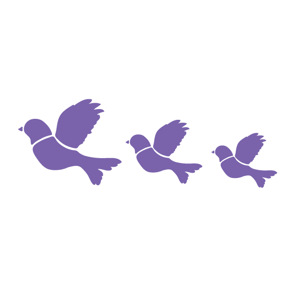 Flying Bird Trio Stencil for DIY Girls Room Wall