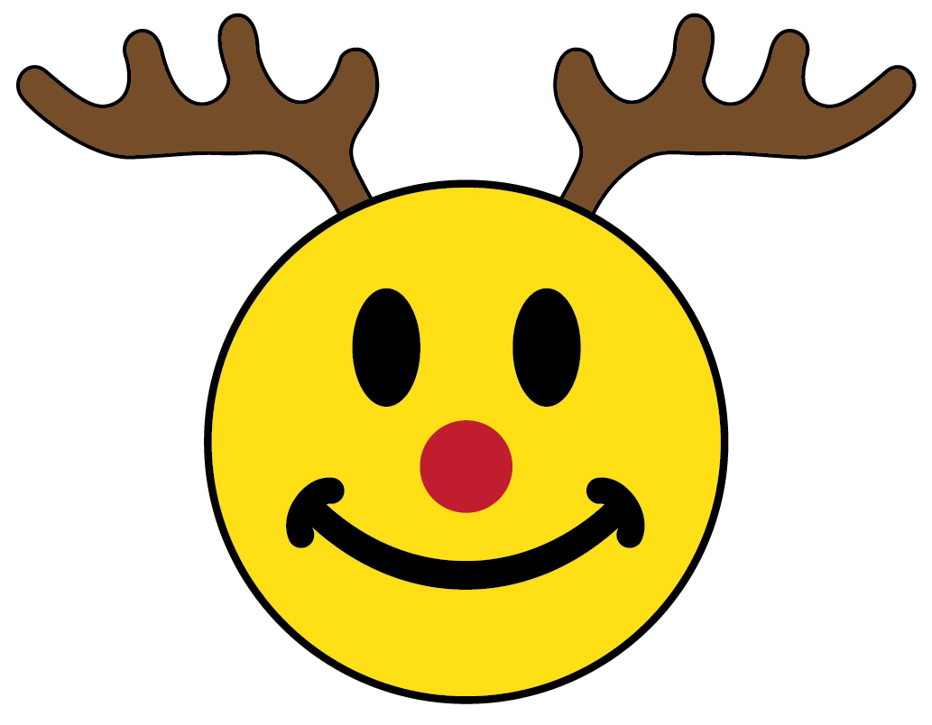 Smiley face santa clipart