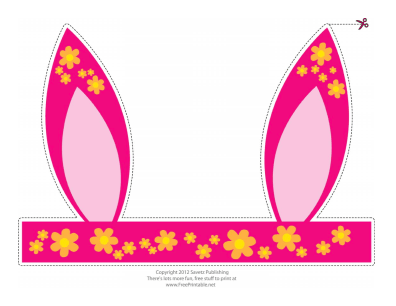 Printable Flowered Easter Bunny Ears