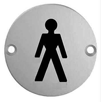 Stainless Steel Door Sign Male Toilet Symbol 75mm: Amazon.co.uk ...