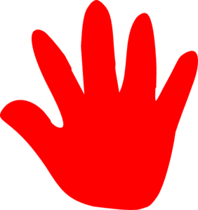 Red hand clipart