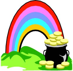 Rainbow With Pot Of Gold Clipart Black And White ...