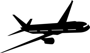 Travel airplane clipart silhouette