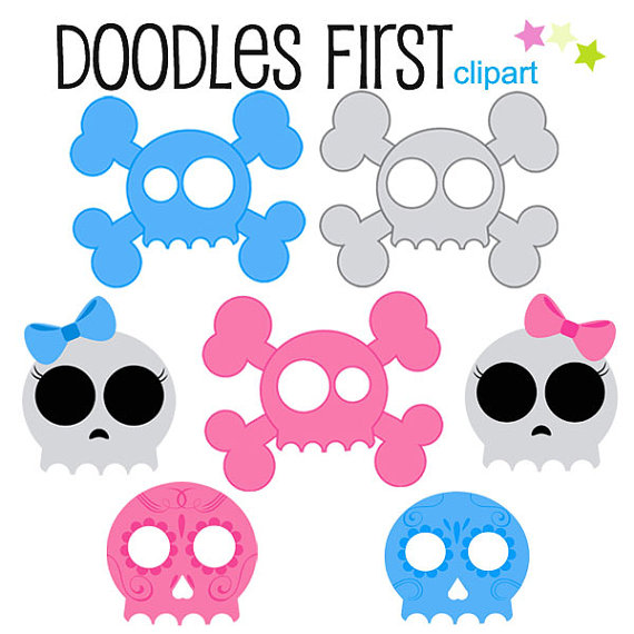 Girly Skull And Crossbones Clipart